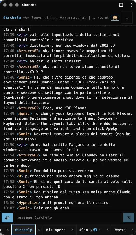 un canale aperto sul telefono